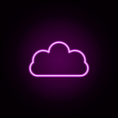 cloud storage neon icon. Elements of data secutity set. Simple icon for websites, web design, mobile app, info graphics