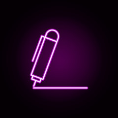 signature pen neon icon. Elements of e-commerce set. Simple icon for websites, web design, mobile app, info graphics