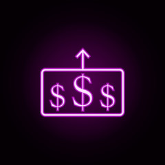 price increase neon icon. Elements of e-commerce set. Simple icon for websites, web design, mobile app, info graphics