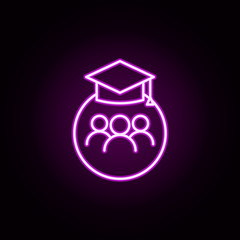the students neon icon. Elements of education set. Simple icon for websites, web design, mobile app, info graphics