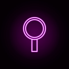 magnifier neon icon. Elements of education set. Simple icon for websites, web design, mobile app, info graphics