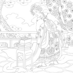 japanese colouring page