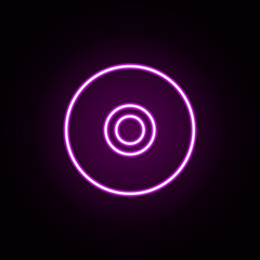 CD disk neon icon. Elements of education set. Simple icon for websites, web design, mobile app, info graphics