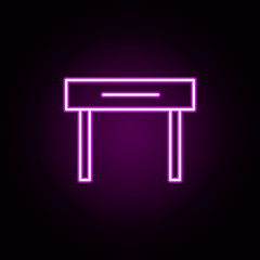 desk neon icon. Elements of education set. Simple icon for websites, web design, mobile app, info graphics