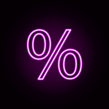 percent neon icon. Elements of education set. Simple icon for websites, web design, mobile app, info graphics
