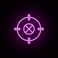 Fototapeta premium target neon icon. Elements of finance set. Simple icon for websites, web design, mobile app, info graphics