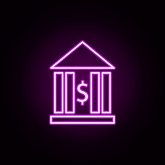 bank dollar neon icon. Elements of finance set. Simple icon for websites, web design, mobile app, info graphics