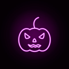 pumpkin neon icon. Elements of halloween set. Simple icon for websites, web design, mobile app, info graphics