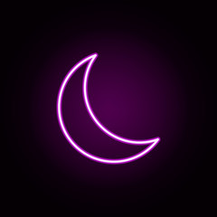 crescent neon icon. Elements of halloween set. Simple icon for websites, web design, mobile app, info graphics