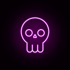 skull neon icon. Elements of halloween set. Simple icon for websites, web design, mobile app, info graphics