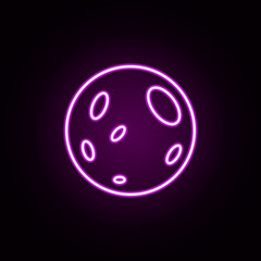 full moon neon icon. Elements of halloween set. Simple icon for websites, web design, mobile app, info graphics