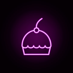 cake neon icon. Elements of halloween set. Simple icon for websites, web design, mobile app, info graphics