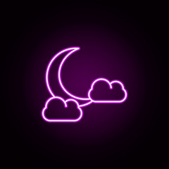 moon of cloud neon icon. Elements of halloween set. Simple icon for websites, web design, mobile app, info graphics
