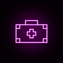 first-aid kit neon icon. Elements of hockey set. Simple icon for websites, web design, mobile app, info graphics