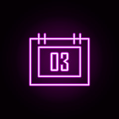 the calendar neon icon. Elements of hockey set. Simple icon for websites, web design, mobile app, info graphics
