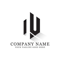 NV initial letter logo design - negative space vector, can used this logo for finance, business,technology, industry
