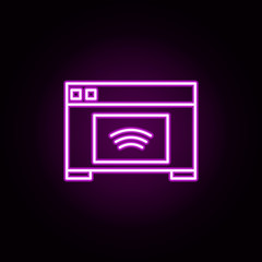 Oven neon icon. Elements of internet things set. Simple icon for websites, web design, mobile app, info graphics