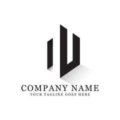 NU initial letter logo design - negative space vector, can used this logo for finance, business,technology, industry