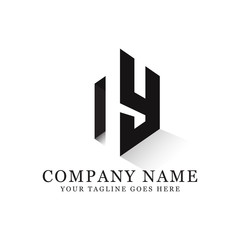 NY initial letter logo design - negative space vector, can used this logo for finance, business,technology, industry
