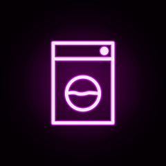 washing neon icon. Elements of laundry set. Simple icon for websites, web design, mobile app, info graphics