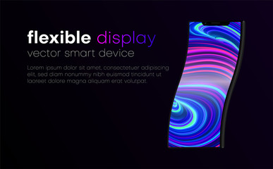 Foldable smartphone with flexible display. New concept technology in phone industry.