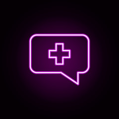 Chat medical neon icon. Elements of medical set. Simple icon for websites, web design, mobile app, info graphics