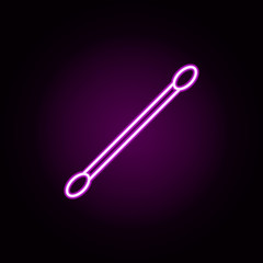 Cotton swab neon icon. Elements of medical set. Simple icon for websites, web design, mobile app, info graphics