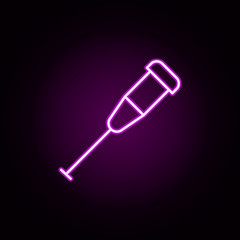 Crutches neon icon. Elements of medical set. Simple icon for websites, web design, mobile app, info graphics