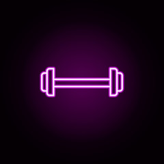 Dumbbell neon icon. Elements of medical set. Simple icon for websites, web design, mobile app, info graphics