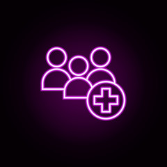 Group neon icon. Elements of medical set. Simple icon for websites, web design, mobile app, info graphics