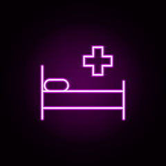 Hospital neon icon. Elements of medical set. Simple icon for websites, web design, mobile app, info graphics