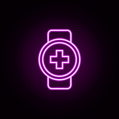 Smartwatch medical neon icon. Elements of medical set. Simple icon for websites, web design, mobile app, info graphics
