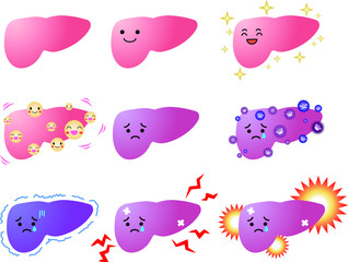 Fototapeta premium Illustration of a cute Gradation liver set