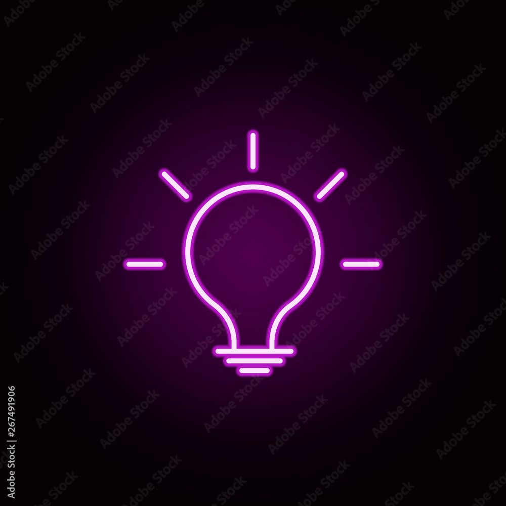 Poster idea neon icon. elements of minimal universal theme set. simple icon for websites, web design, mobil