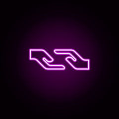 help neon icon. Elements of Minimal universal theme set. Simple icon for websites, web design, mobile app, info graphics