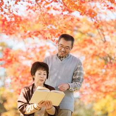 Fototapeta premium 読書をするシニア夫婦