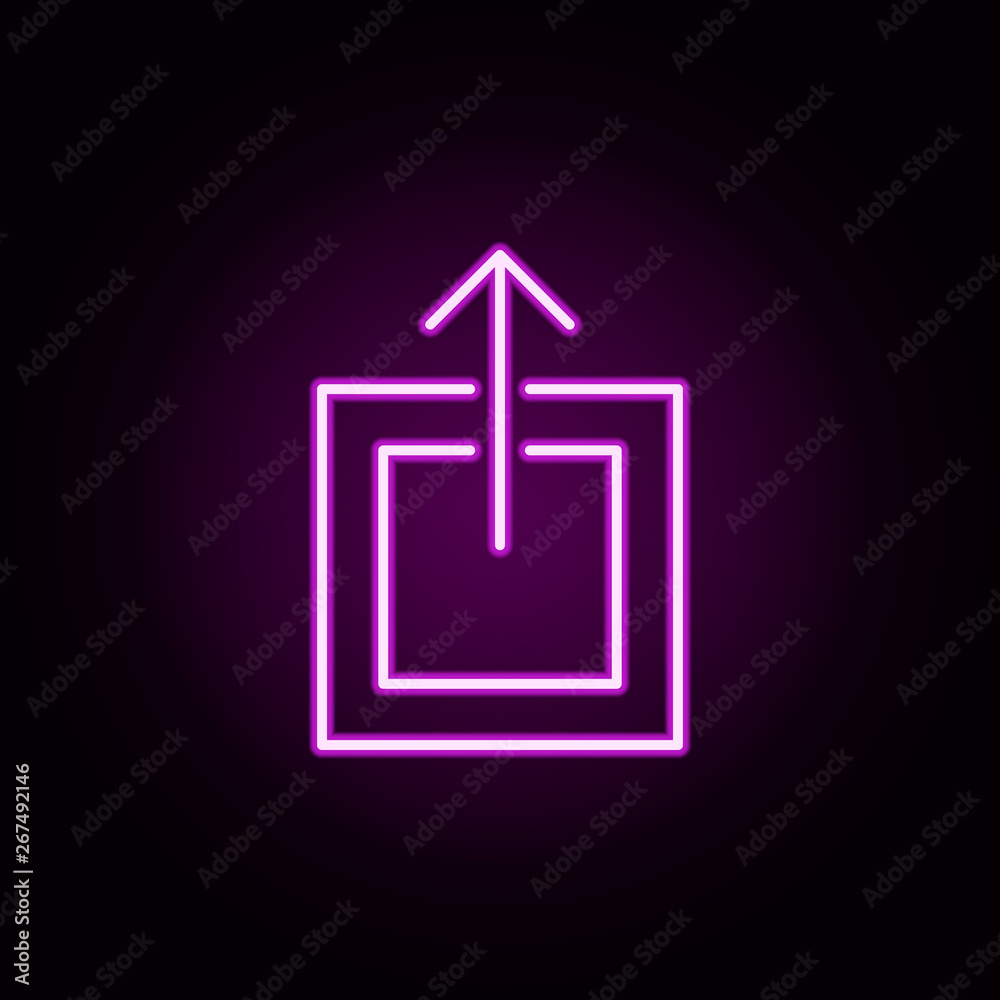 Poster upload neon icon. elements of minimal universal theme set. simple icon for websites, web design, mob