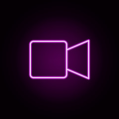 video player neon icon. Elements of Minimal universal theme set. Simple icon for websites, web design, mobile app, info graphics