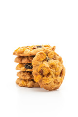 homemade cookies with cornflake raisin and almonds