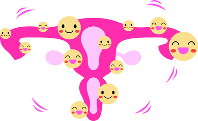 Illustration of a cute uterus