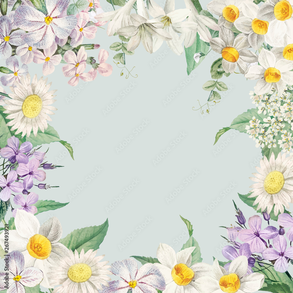 Wall mural Summer flower framed card