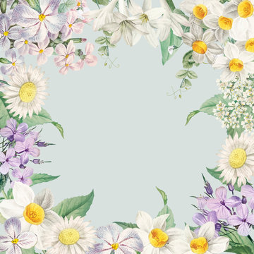 Summer flower framed card