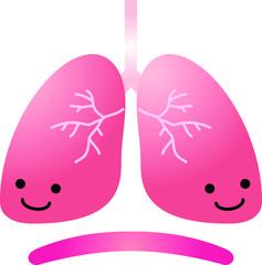 Illustration of a cute lung and diaphragm 