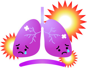 Illustration of a cute lung and diaphragm 