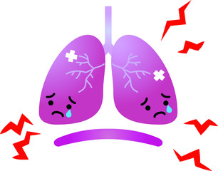 Illustration of a cute lung and diaphragm 