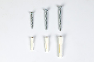 Fototapeta premium Metal screw plug on white background