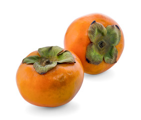 Persimmon on white background