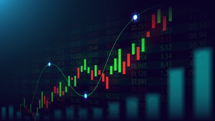 Stock market or forex trading graph in graphic concept