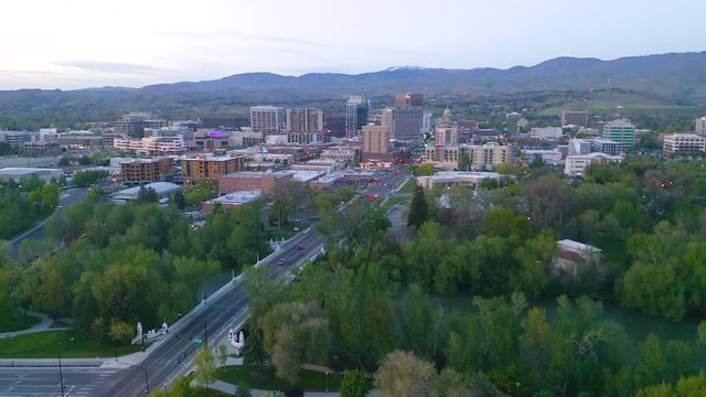 Downtown Aerial View Salt Lake City Utah State Capitol