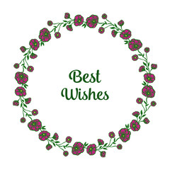 Vector illustration design artwork floral frame for card best wishes